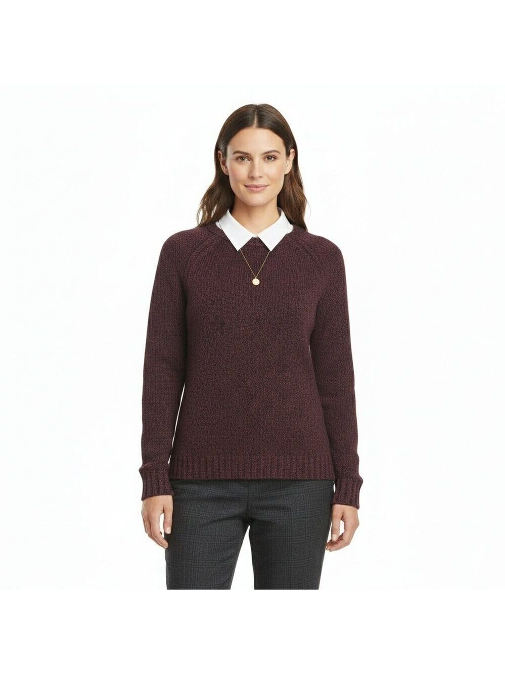 *Marc Jacobs Burgundy & Black Woven Knit Sweater – S
